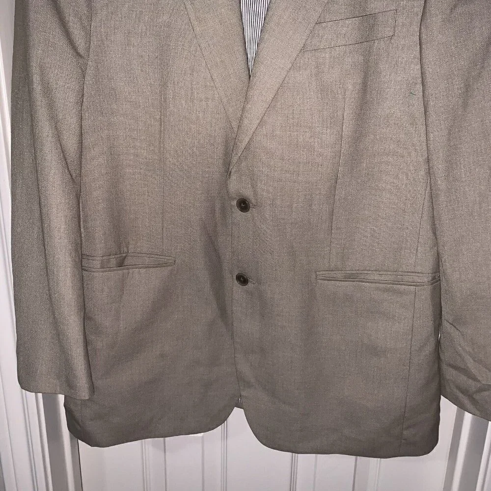 Croft & Barrow Tan Business Casual 2 Button Sport Coat Mens Blazer 40 Reg